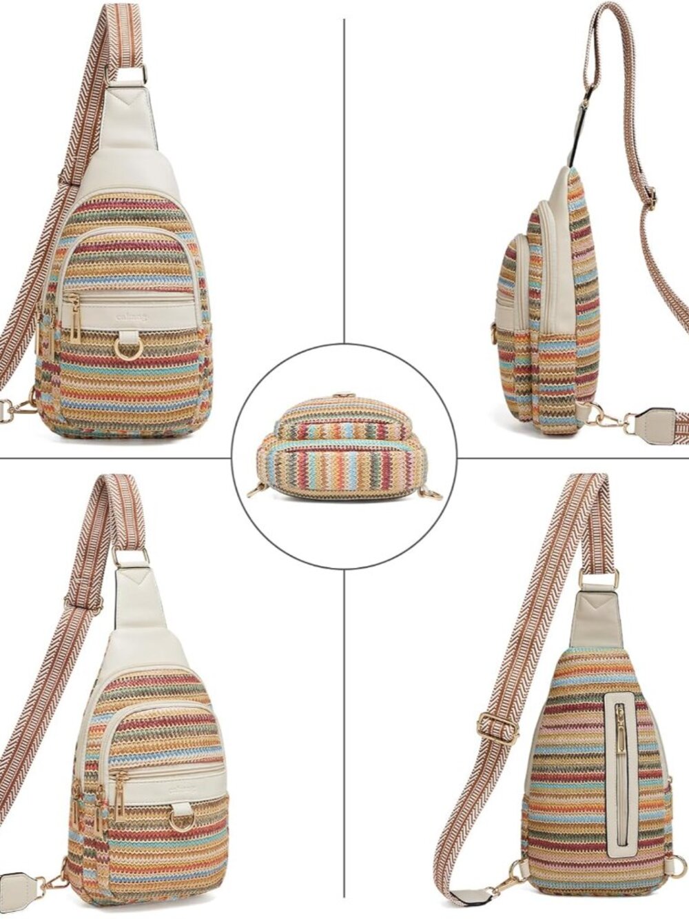 Womens Sling Bag Crossbody Bags for Women Vegan Leather Sling Backpack Daypack F - Picture 6 of 9